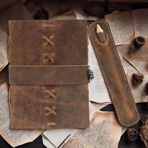 Ấn Độ da handmade ràng buộc Tạp Chí cổ điển cho phụ nữ và nam giới cuốn sách của bóng khóa đóng cửa 100 trang Antique deckle cạnh giấy - Product Image 1