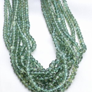 Perles rondes facettées en apatite verte, pierres précieuses naturelles pour la fabrication de bijoux fins - Product Image 1