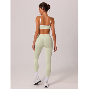 Ensemble de yoga, leggings taille haute sans couture et soutien-gorge assorti, extensible, respirant, vêtements de sport pour femmes, salle de sport - Product Image 6