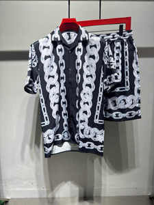 Ensemble chemise et short à manches courtes nouveau style pour hommes bon tissu à la mode imprimé en 3D en gros - Product Image 5