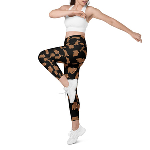 Sublimated -Seamless Four-Way Stretch Breathable Activewear Women's Solid <b>High</b> Elastic <b>Waist</b> Yoga <b>Leggings</b> - Product Image 6