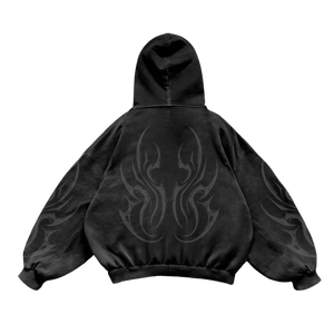 Logo personnalisé fabriqué en usine 100% coton polaire lavage à l'acide en détresse sérigraphie sweat à capuche hiver Streetwear sweat à capuche zippé - Product Image 4