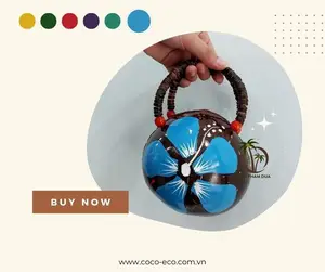 कोको इको ब्रांड - नई डिजाइन असली नारियल के खोल हवाईयन पर्स हाथ से चित्रित अद्वितीय शैली अच्छी कीमत वियतनाम से हस्तनिर्मित