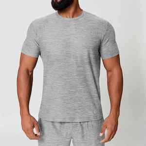 T-shirt de sport pour homme à séchage rapide, respirant, en jersey, style décontracté, uni, lavé, teint, compressé - Product Image 1