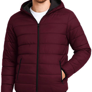 Chaqueta de Invierno Casual para Hombre con Logotipo Personalizado en Lona, Chaqueta Acolchada con Logotipo Frontal, Mangas Largas, Diseño Elegante - Product Image 1
