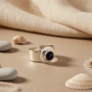 Minimalist Classic <b>925</b> <b>Silver</b> <b>Ring</b> with Onyx Gemstone Bezel Setting Women's Wedding Everyday Wear Third Party Certified - Product Image 1