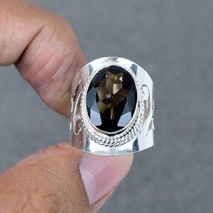 แหวนเครื่องประดับทองเหลืองชุบเงินทำด้วยมือ925พลอยบุษราคัม - Product Image 2