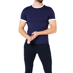 Prix de gros personnalisé T-shirt uni à manches courtes T-shirt homme de haute qualité T-shirt lourd respirant à manches courtes - Product Image 1