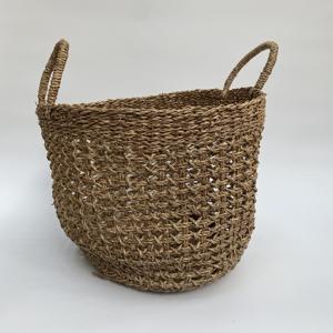 Seagrass <b>Basket</b>, Multi-color Woven Round <b>Basket</b> <b>with</b> <b>Handle</b>, Best Price in Vietnam - Product Image 5