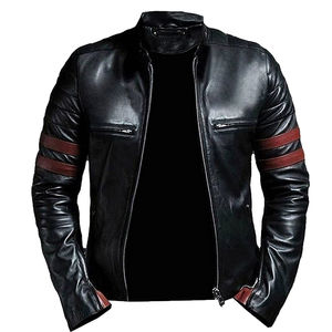 Veste de moto en cuir véritable de qualité supérieure Blousons de moto en cuir noir pour hommes Avec veste en cuir pour hommes - Product Image 1