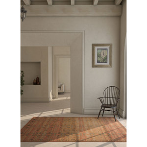 Alfombras de Lana Anudadas a Mano Erbe, Diseño Geométrico Abstracto Rojo y Naranja, Rectangulares de 9x12, para Pasillo o Dormitorio - Jaipur ZA GS-1016 - Product Image 5