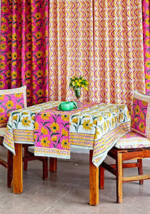 Indian Ethnic Floral Printed Pure Canvas Cotton Dining <b>Table</b> Runner Sustainable Durable Elegant Hand Block Printed for Home - Product Image 2