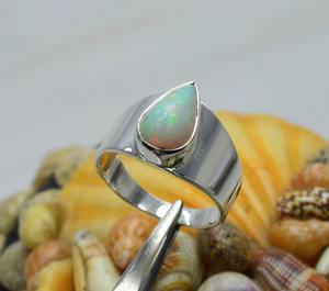 เครื่องประดับอัญมณีโอปอลเอธิโอเปีย 925 เงินสเตอร์ลิงอัญมณีแหวนหรูหราหินธรรมชาติเครื่องประดับทําด้วยมือเดือนตุลาคม Birthstone - Product Image 4