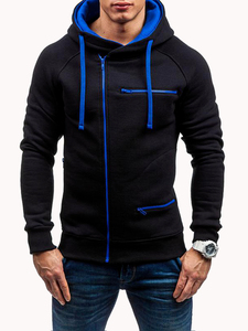 Sudaderas con capucha de lana de algodón estilo cremallera personalizada de moda con bolsillo en el pecho sudaderas con cremallera para hombre en diferentes colores - Product Image 6