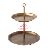 Bordure décorative en métal pour fête d'anniversaire de mariage Supports à gâteau au prix de gros Aluminium fini antique