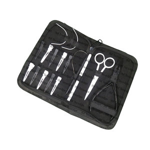 C Type Kit Set pour Extensions de Cheveux Noirs Y Compris Pinces Clips Ciseaux Boucle-Outils Métalliques pour l'Épilation Humaine - Product Image 5