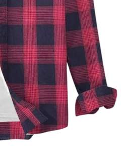 Chemise en flanelle à carreaux rouge et noir pour homme, fabriquée sur mesure, boutonnée, manches longues, décontractée, chemise d'hiver à carreaux, tissu doux et chaud - Product Image 6