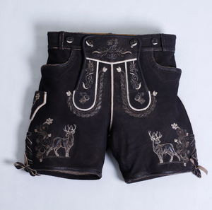 Pantalon en cuir traditionnel bavarois Lederhosen avec short Lederhosen personnalisé en cuir fendu de vache - Product Image 1