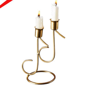 Portavelas con acabado dorado de alta calidad con diseño de nota musical para restaurante de fiesta - Product Image 1