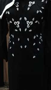 Elegante modesto bordado a mano hilo de mujer y corte de vidrio trabajo duro Abayas Formal tradicional Dubai vestidos tela transpirable - Product Image 2