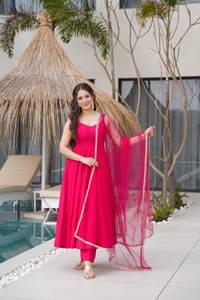Luxury Designer HEAVY PURE ROMANSILK CHANDERI <b>FABRIC</b> FATEMA FASHION Modern Salwar Kameez Quick Dry <b>Indian</b> Pakistani Women's - Product Image 5