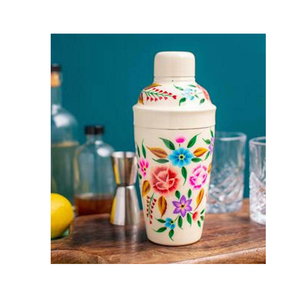Coctelera de cóctel con estampado floral blanco de lujo, barra tierna usada al por mayor - Product Image 2