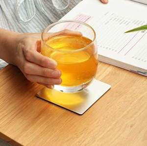 2025 approvisionnement d'usine affichage de Table de haute qualité en acier inoxydable blanc ruban brillant métal acier inoxydable sous-verre carré - Product Image 5