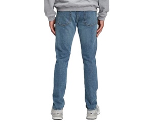 กางเกงยีนส์ขาตรงเข้ารูปแบบคลาสสิกสำหรับผู้ชายกางเกงยีนส์ซักกลางแบบลำลองมีกระดุมหมุดระบายอากาศ - Product Image 3