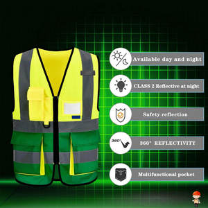 Chaleco de Seguridad Reflectante de Alta Calidad, Chaqueta Transpirable e Impermeable de Poliéster, Ropa de Trabajo de Alta Visibilidad para Hombre - Product Image 5