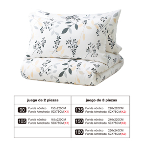 Set Copripiumino con Cerniera 100% Poliestere con Motivo Floreale e Federe, Morbido e Traspirante per un Sonno Confortevole - Product Image 6