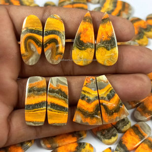 Natural Bumble Bee Jasper Pair Cabochon Healing Wholesale Bulk Loose Gemstone <b>Chakra</b> Spiritual Reiki Raw - Product Image 1
