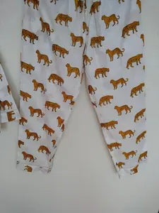 Pijama de lujo para mujer, ropa de dormir de algodón con estampado de Tigre, cómoda ropa de dormir India hecha a mano, conjunto de pijamas, Material de algodón 100% - Product Image 6
