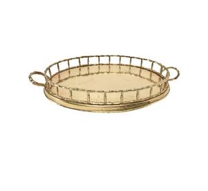 Finest Quality Large Gold Brass Food Serving Tray Round Shape Best Seller Tableware for Home and Restaurants in India - Product Image 1