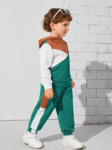 ชุด2ชิ้นเสื้อฮู้ดผ้าฝ้าย100% นุ่มผสมสำหรับผู้ใหญ่สีพื้นลำลองตามสั่ง - Product Image 2