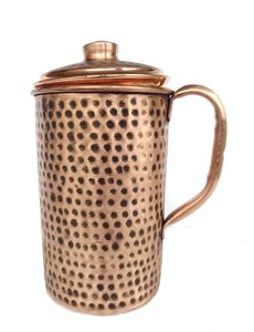 High Quality Antique Style Hammered Drinking Metal Water Jug With Handle For Home Hotel Kitchen <b>Accessories</b> - Product Image 1