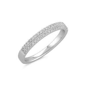 Anillo de Boda de Platino Elegante con Diamantes Cultivados en Laboratorio, Media Eternidad, Dos Hileras, Engaste de Puntas, Fabricante Mayorista y Minorista OEM - Product Image 1