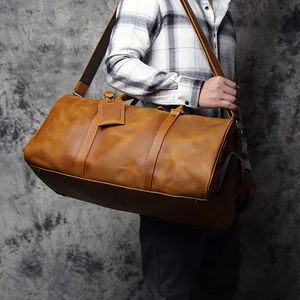 New Travelling Leather Duffel <b>Bag</b> <b>Man</b> Leather <b>Weekend</b> <b>Bags</b> Business Multifunctional Water Proof Duffle <b>Bag</b> - Product Image 4