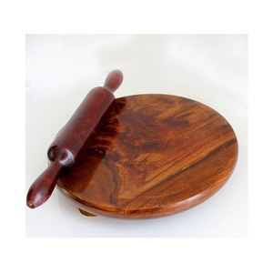 Ensemble de chakla belan en bois massif avec planche à rouler et épingle parfait pour la pâtisserie roti chapati paratha puri et les pâtes à pain - Product Image 1