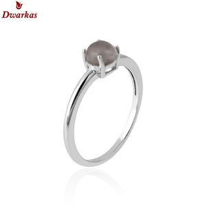 Anillo de piedras preciosas de cuarzo rosa de Plata de Ley 925 de diseño clásico para la última joyería de diseño simple - Product Image 3