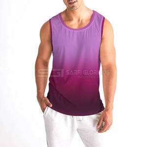 Sublimated high quality <b>men</b> tank top <b>singlet</b> gym workout fitness breathable sleeveless cotton spandex bulk wholesale factory - Product Image 6