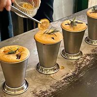 Atractivo moderno de acero inoxidable cobre menta Julep Cup Barware Drinkware Bar restaurante tazas cóctel Mojito Metal bebida vidrio