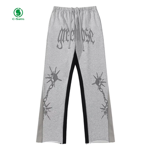Pantalones Deportivos de Algodón Grueso OEM, Pantalones Deportivos Holgados con Pintura Personalizada para Hombre - Product Image 2