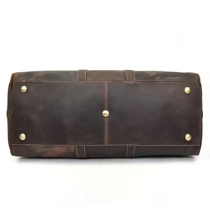 Leather Weekender <b>Duffel</b> <b>Bag</b> with Zipper Closure Durable Design for Travel and Gym Use - Product Image 6