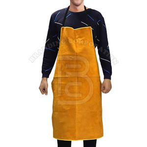 Delantales de trabajo de seguridad resistentes personalizados al por mayor para soldar/delantales de soldadura de cuero resistentes de calidad superior - Product Image 1