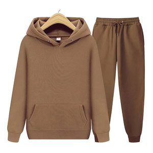 Ensemble de sport et de loisirs deux pièces pour femme, nouvelle collection, vente flash, automne-hiver, sweat à capuche en polaire, pantalon de survêtement uni, imprimé vintage, haut de gamme - Product Image 2