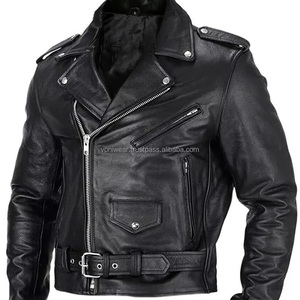 Veste de moto en cuir véritable, best-seller en gros, logo personnalisé, vêtements de sport pour hommes de haute qualité, grande taille, imperméable et coupe-vent - Product Image 1