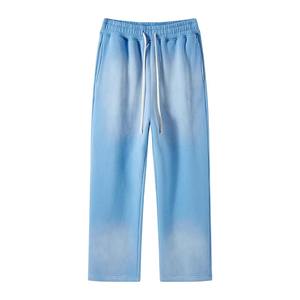 Pantalones de chándal holgados de cintura alta elástica con estilo, pantalones de chándal de algodón con logotipo personalizado al por mayor, tela de lona de invierno informal holgada - Product Image 1