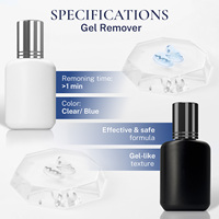 Démaquillant pour cils en gel de marque privée, professionnel, à action rapide, non irritant, sans latex, sans cruauté, sans GBL, 15 retrait de cils