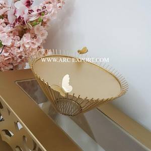 Bol à dattes en métal plaqué or pour fêtes d'anniversaire d'hôtel, fruits secs et chocolat, accessoires pour le Ramadan - Product Image 2