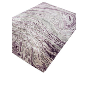 Alfombra Genesis de viscosa y yute hecha a mano, gris y negra, diseño abstracto para el hogar, tejido plano, rectangular, 10 mm de grosor - Modelo TPV-4309 - Product Image 2